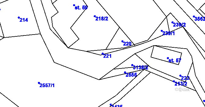 Parcela st. 221 v KÚ Nová Ves nad Popelkou, Katastrální mapa