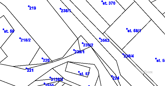 Parcela st. 239/2 v KÚ Nová Ves nad Popelkou, Katastrální mapa