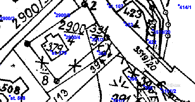 Parcela st. 394 v KÚ Nová Ves nad Popelkou, Katastrální mapa