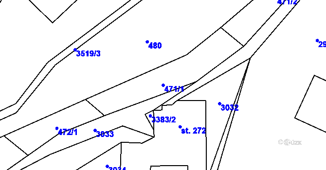 Parcela st. 471/1 v KÚ Nová Ves nad Popelkou, Katastrální mapa