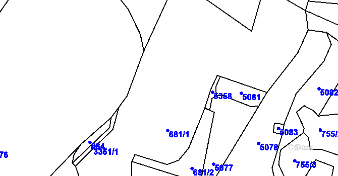Parcela st. 681 v KÚ Nová Ves nad Popelkou, Katastrální mapa
