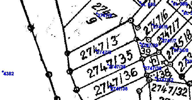 Parcela st. 2747/3 v KÚ Nová Ves nad Popelkou, Katastrální mapa