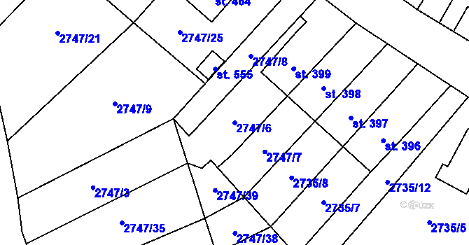 Parcela st. 2747/6 v KÚ Nová Ves nad Popelkou, Katastrální mapa