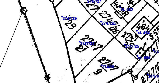 Parcela st. 2747/21 v KÚ Nová Ves nad Popelkou, Katastrální mapa