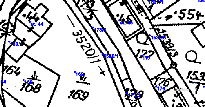 Parcela st. 3520/1 v KÚ Nová Ves nad Popelkou, Katastrální mapa