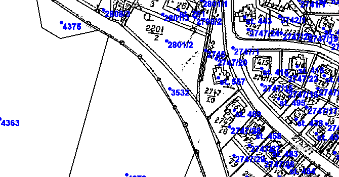 Parcela st. 3532 v KÚ Nová Ves nad Popelkou, Katastrální mapa