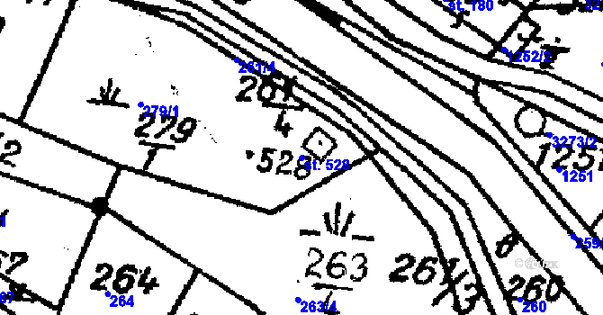 Parcela st. 528 v KÚ Nová Ves nad Popelkou, Katastrální mapa