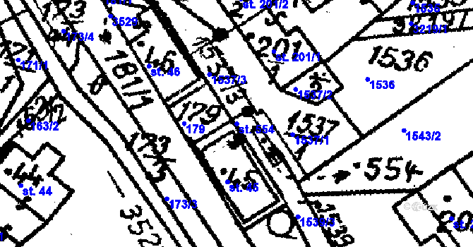 Parcela st. 554 v KÚ Nová Ves nad Popelkou, Katastrální mapa
