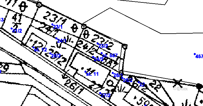 Parcela st. 587 v KÚ Nová Ves nad Popelkou, Katastrální mapa