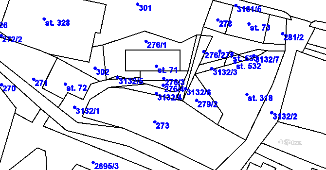 Parcela st. 276/4 v KÚ Nová Ves nad Popelkou, Katastrální mapa