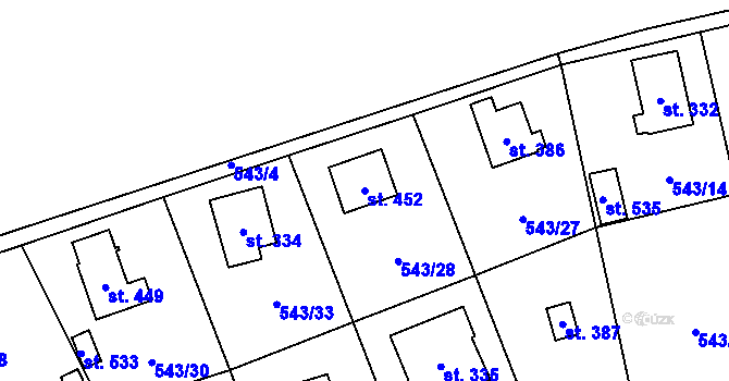 Parcela st. 452 v KÚ Nová Ves pod Pleší, Katastrální mapa