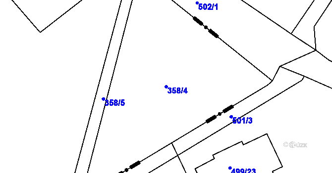 Parcela st. 358/4 v KÚ Nová Ves pod Pleší, Katastrální mapa