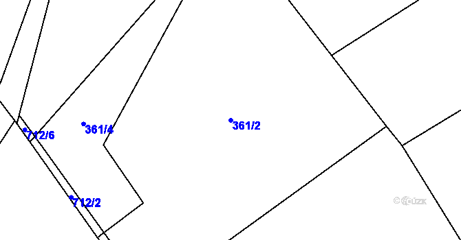 Parcela st. 361/2 v KÚ Nová Ves pod Pleší, Katastrální mapa