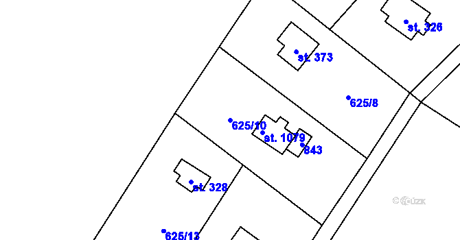 Parcela st. 625/10 v KÚ Nová Ves pod Pleší, Katastrální mapa