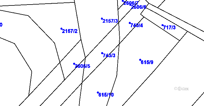 Parcela st. 743/3 v KÚ Nová Ves pod Pleší, Katastrální mapa