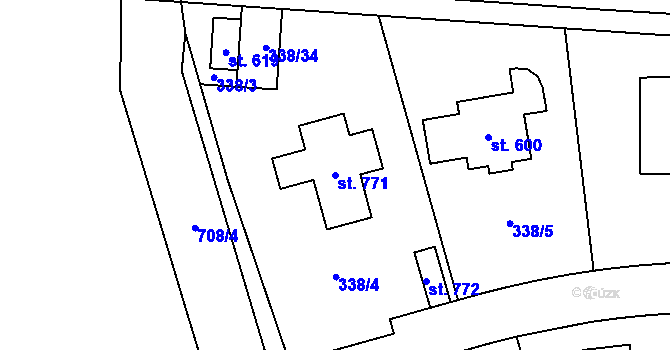 Parcela st. 771 v KÚ Nová Ves pod Pleší, Katastrální mapa