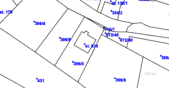 Parcela st. 879 v KÚ Nová Ves pod Pleší, Katastrální mapa