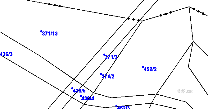 Parcela st. 371/3 v KÚ Nová Ves u Chotěboře, Katastrální mapa