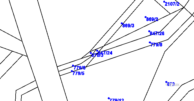 Parcela st. 847/24 v KÚ Nová Ves u Chotěboře, Katastrální mapa