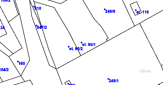 Parcela st. 85/1 v KÚ Víska u Chotěboře, Katastrální mapa