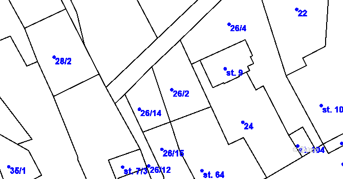 Parcela st. 26/2 v KÚ Víska u Chotěboře, Katastrální mapa