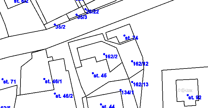 Parcela st. 162/2 v KÚ Víska u Chotěboře, Katastrální mapa