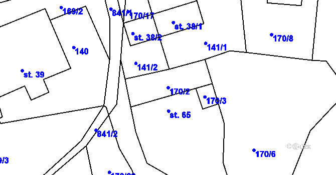 Parcela st. 170/2 v KÚ Víska u Chotěboře, Katastrální mapa