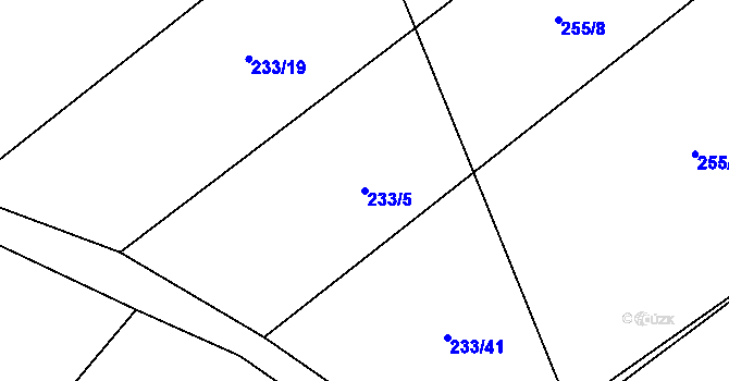 Parcela st. 233/5 v KÚ Víska u Chotěboře, Katastrální mapa