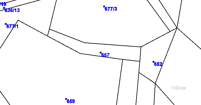 Parcela st. 657 v KÚ Víska u Chotěboře, Katastrální mapa