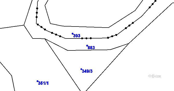 Parcela st. 883 v KÚ Víska u Chotěboře, Katastrální mapa