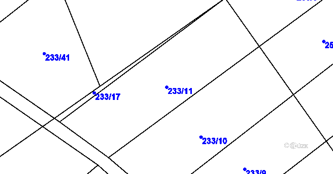 Parcela st. 233/11 v KÚ Víska u Chotěboře, Katastrální mapa