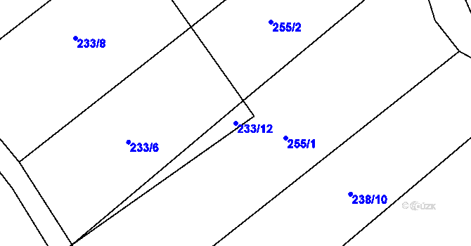 Parcela st. 233/12 v KÚ Víska u Chotěboře, Katastrální mapa