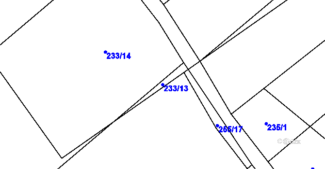 Parcela st. 233/13 v KÚ Víska u Chotěboře, Katastrální mapa