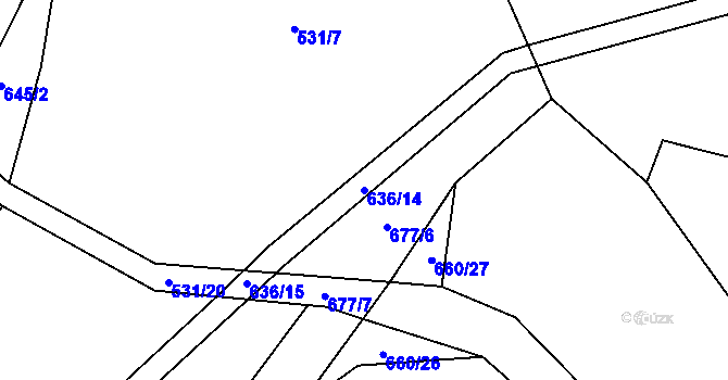Parcela st. 636/14 v KÚ Víska u Chotěboře, Katastrální mapa