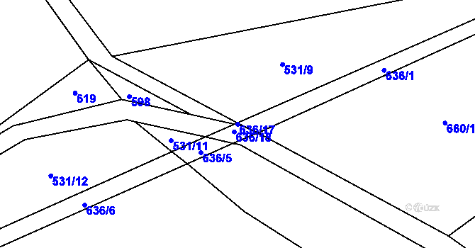 Parcela st. 636/17 v KÚ Víska u Chotěboře, Katastrální mapa