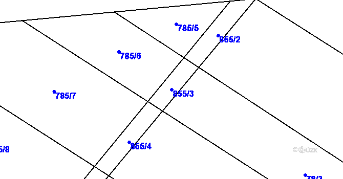 Parcela st. 855/3 v KÚ Víska u Chotěboře, Katastrální mapa