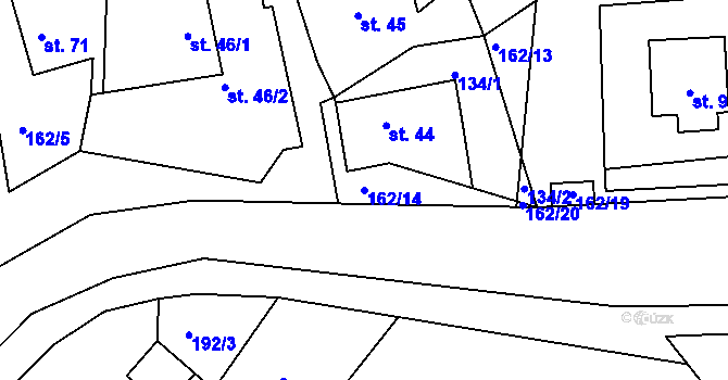 Parcela st. 162/14 v KÚ Víska u Chotěboře, Katastrální mapa