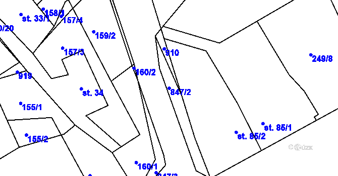 Parcela st. 847/2 v KÚ Víska u Chotěboře, Katastrální mapa