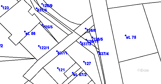 Parcela st. 837/3 v KÚ Víska u Chotěboře, Katastrální mapa