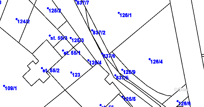 Parcela st. 837/6 v KÚ Víska u Chotěboře, Katastrální mapa