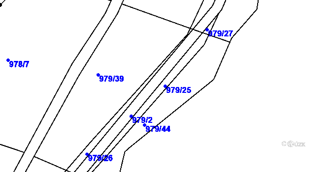 Parcela st. 979/25 v KÚ Nová Ves u Chýnova, Katastrální mapa