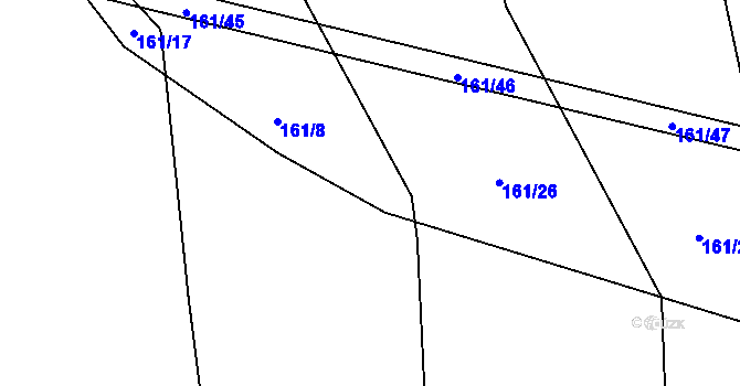 Parcela st. 161/15 v KÚ Nová Ves u Chýnova, Katastrální mapa