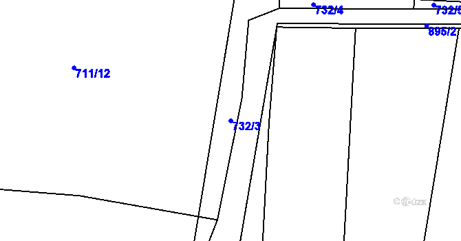 Parcela st. 732/3 v KÚ Nová Ves u Chýnova, Katastrální mapa