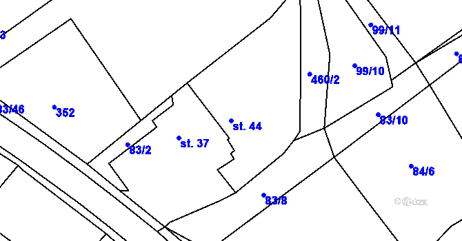 Parcela st. 44 v KÚ Turovec, Katastrální mapa