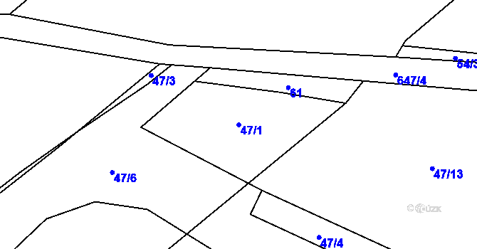 Parcela st. 47/1 v KÚ Turovec, Katastrální mapa