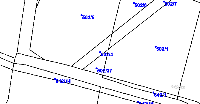 Parcela st. 502/4 v KÚ Turovec, Katastrální mapa