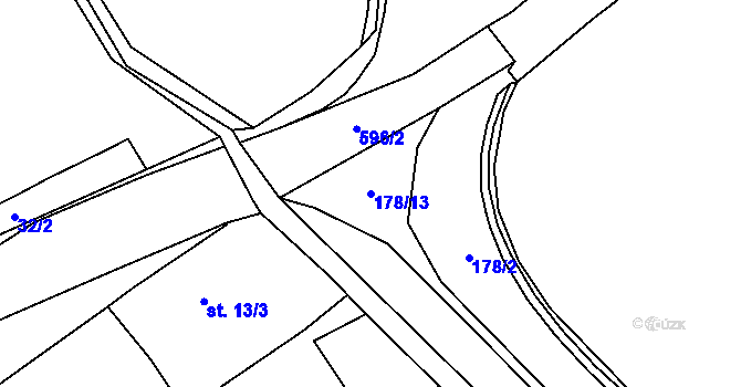 Parcela st. 178/13 v KÚ Turovec, Katastrální mapa