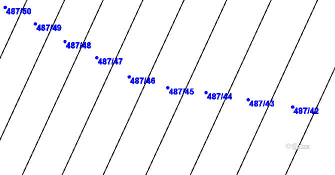 Parcela st. 487/45 v KÚ Turovec, Katastrální mapa