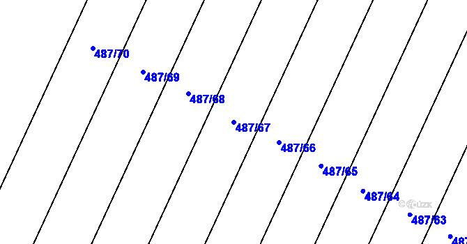 Parcela st. 487/67 v KÚ Turovec, Katastrální mapa