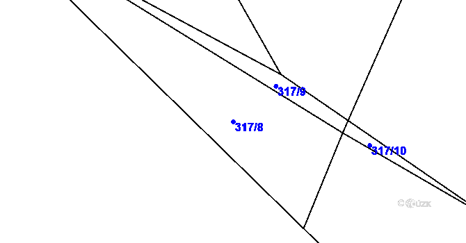 Parcela st. 317/8 v KÚ Turovec, Katastrální mapa